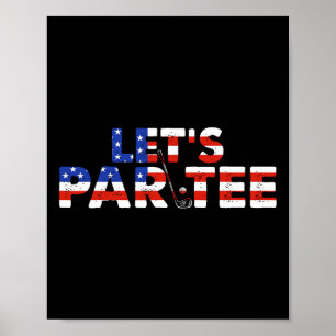 Poster Vamos de Bandeira Americano Par Tee Party Golf Fun