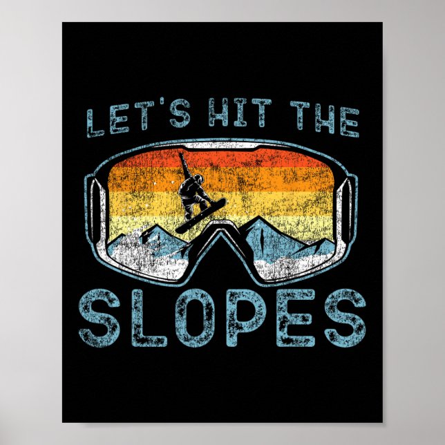 Poster Vamos de óculos retrorreflectores de Snowboard Sno (Frente)