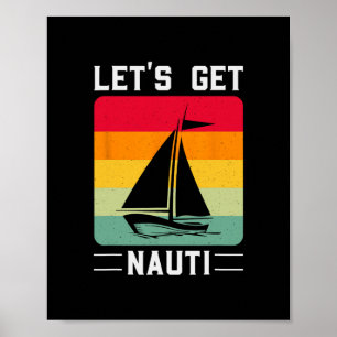 Poster Vamos Divertir-nos Nauti Retro Divertido Náutico C