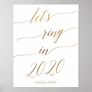 Poster Vamos Elegante De Caligrafia Dourada Em 2020