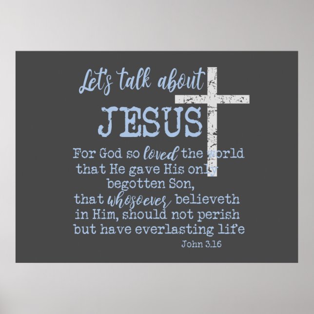 Poster Vamos fala sobre Jesus com a Escritura John 3.16 (Frente)