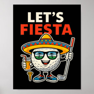 Poster Vamos Festa Cinco De Maio Bola de Golfe Sombrero G