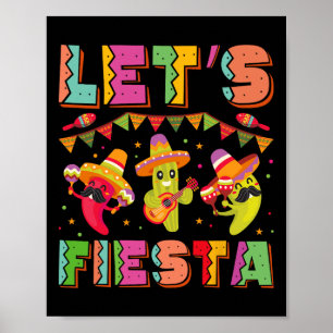 Poster Vamos Festa México Festa Taco Guitar Cinco De Maio