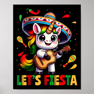 Poster Vamos Festa Unicórnio Sombrero Cinco De Maio Mexic