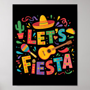 Poster Vamos festejar cinco de maio chapéu festa mexicana