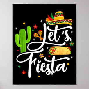 Poster Vamos festejar cinco de maio chapéu mexicano festa
