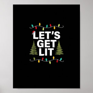 Poster Vamos Fica Engraçado Luzes De Bebendo De Natal