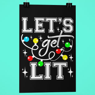 Póster Vamos Ficar Bêbados Festa de Natal Divertida - Luz