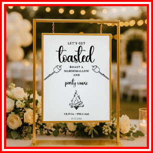 Poster Vamos Ficar Tostados Sinal de Casamento de Fogueir