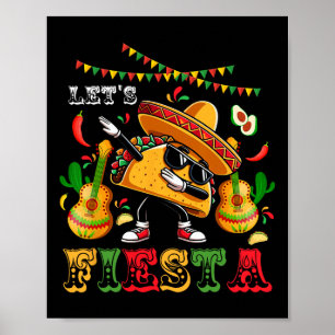 Poster Vamos Fiesta Cinco De Mayo Dabbing Taco Kids Boys