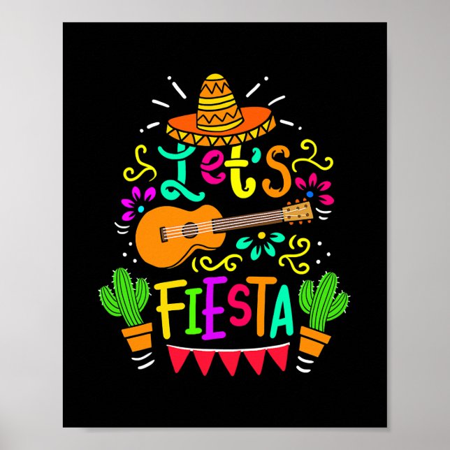 Poster Vamos Fiesta Cinco De Mayo - Violão Mexicano (Frente)