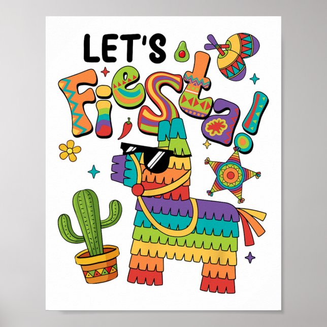 Poster Vamos Fiesta Pinata Cinco De Mayo Partido Mexicano (Frente)