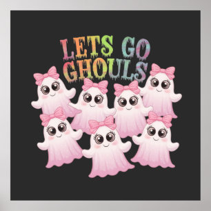 Poster Vamos Ghouls - Design bonito e Dia de as Bruxas en