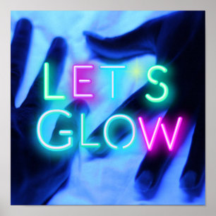 Poster Vamos GLOW Neon Psychedelic Festival Party Rave