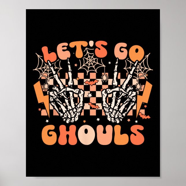 Poster Vamos Go Ghouls Halloween Skeleton Costume Retro G (Frente)