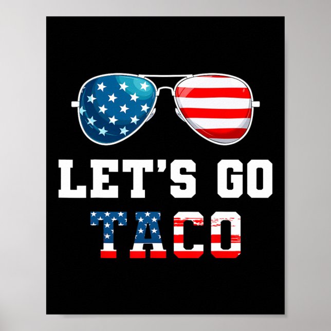 Poster Vamos Go Taco Funny 2025 Red White E Blue Sungle (Frente)