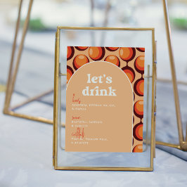 Poster Vamos Groovy 70s - Sinal de Bar de Casamento