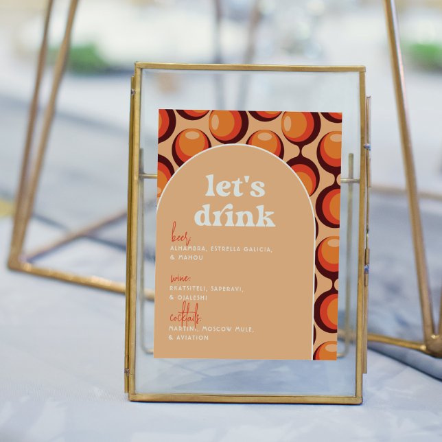 Poster Vamos Groovy 70s - Sinal de Bar de Casamento (Sign Mock-up)