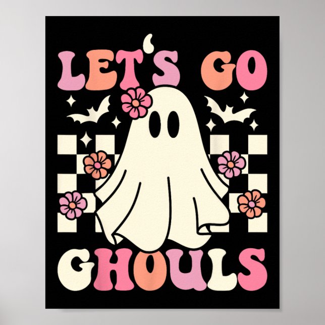 Poster Vamos Ir Ghouls Halloween Ghost Costume Retro Groo (Frente)