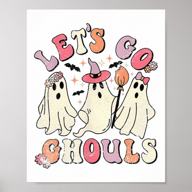 Poster Vamos Ir Ghouls Halloween Ghost Outfit Ret (Frente)
