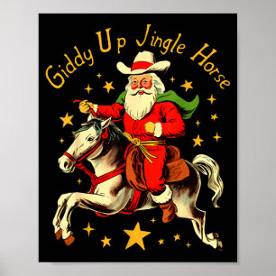 Poster Vamos Lá Cavalo de Jingling Divertido Retro Papai