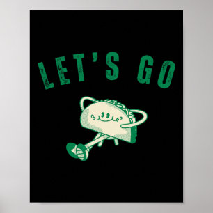 Poster Vamos Lá Taco Divertido Vintage Nostalgia Vamos Lá