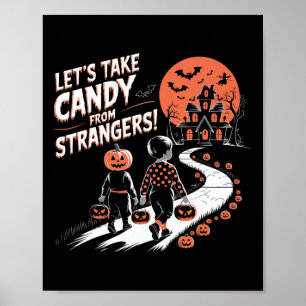 Poster Vamos Leva doces de estranhos Dia de as Bruxas eng