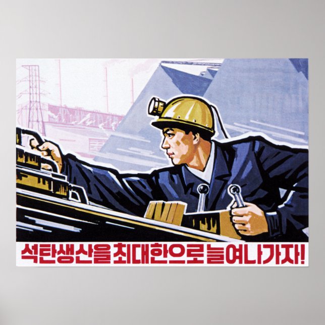Poster Vamos Maximize a produção de carvão na Coreia! DPR (Frente)