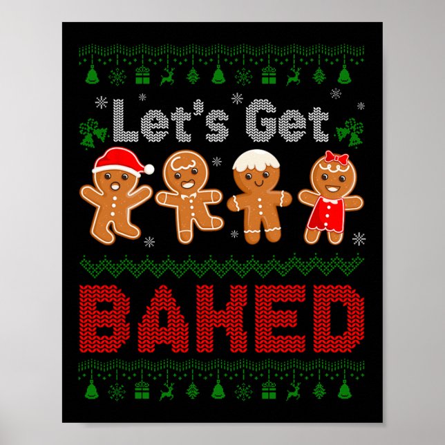 Poster Vamos Pegar Biscoito cozido, Gingerpão Chri (Frente)