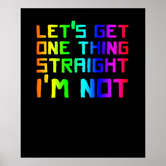 Poster Vamos pegar um Hetero que não sou LGBT Rainbow (Frente)