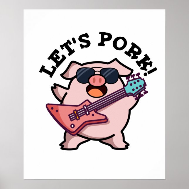 Poster Vamos Pork Funny Rock Guitar Pun (Frente)
