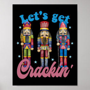Poster Vamos Quebrar Três Quebra-Nozes Natal Vintage Chri