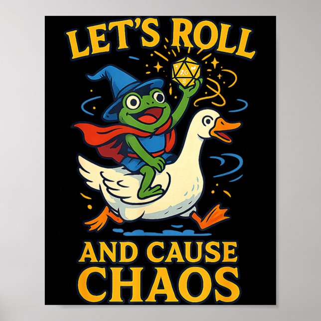 Poster Vamos Rolar E Causar Caos Sapo Mago Ganso Rpg A (Frente)