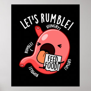 Poster Vamos Rumble Funny Stomach Puns Escuro BG
