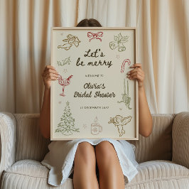 Poster Vamos ser feliz Chá de panela de Natal Whimsical