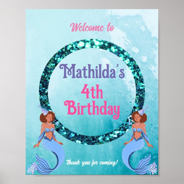 Poster Vamos Shell-Ebrate! tema da sereia | (Frente)