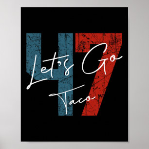 Poster Vamos Taco 8647 Bandeira dos EUA 86 47 Homens Mulh
