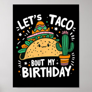 Poster Vamos Taco Sobre Meu Aniversário do Partido Taco M