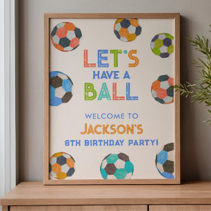 Poster Vamos ter uma Festa de Aniversário de Futebol Bem-