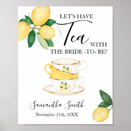 Poster Vamos Tomar Chá com a Noiva Lemons Shower sign