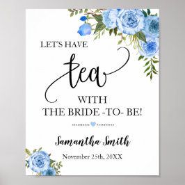 Poster Vamos Tomar Chá com a Noiva para ser Azul Casament