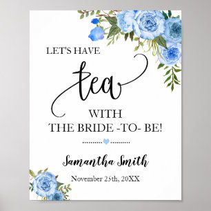 Poster Vamos Tomar Chá com a Noiva para ser Azul Casament
