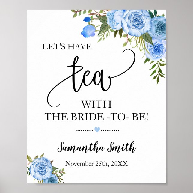 Poster Vamos Tomar Chá com a Noiva para ser Azul Casament (Frente)