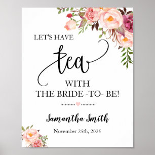 Poster Vamos tomar chá com a noiva para um casamento boho