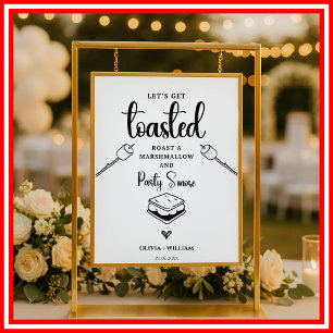 Poster Vamos Torrar O Sinal De Casamento De Marshmallow