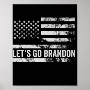 Poster Vamos vai Brandon Funny Patriótico Bandeira Americ