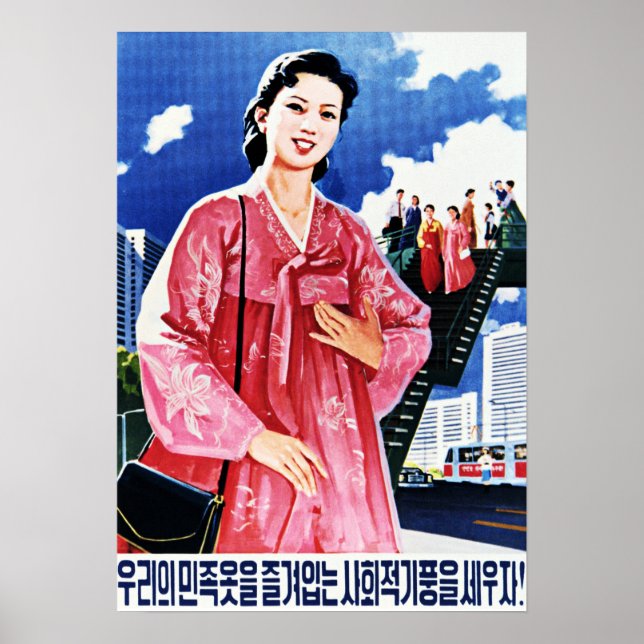 Poster Vamos Vestir O Nosso Hanbok Coreano De Vestido Nac (Frente)