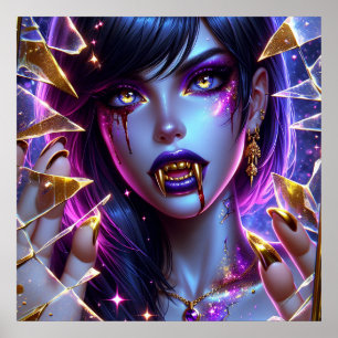 Poster Vampiro com Presas de Ouro Ai Art