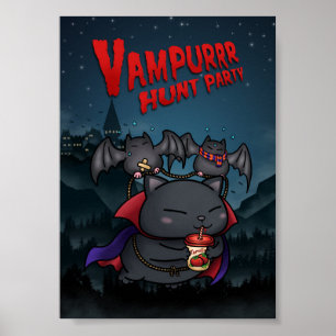 Poster Vampiro de Halloween Cat Vampurr