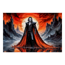 Póster Vampiro em Lua Vermelha